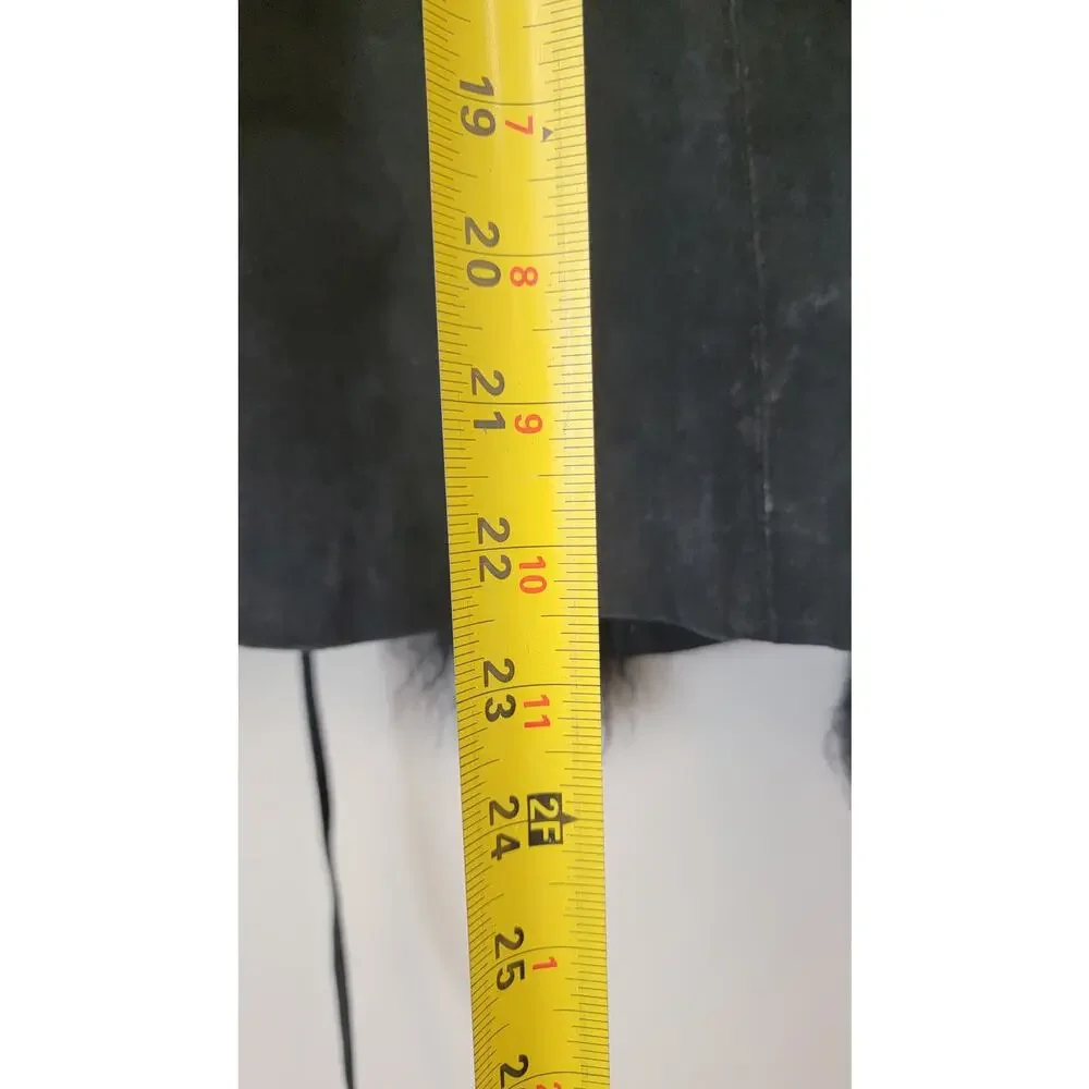 Black Genuine Suede & Fur Trim 70s Glam Whimsygoth Festival Coat - Picture 14 of 16